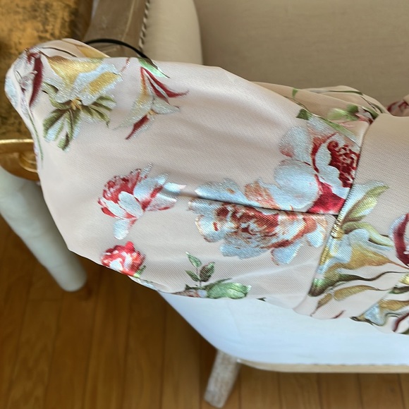 Never Worn😀 Cream with beautiful metallic floral print. open back sundress. NEW - Picture 7 of 13